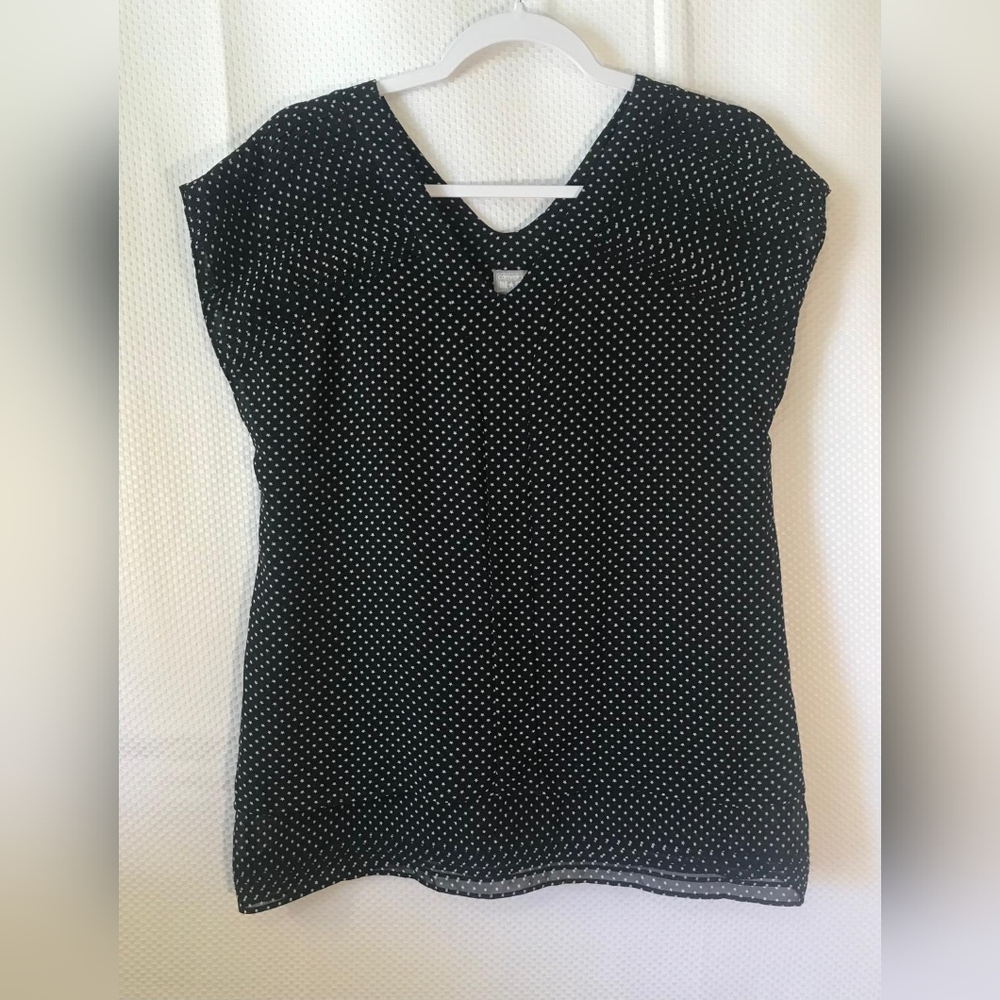 CONVERSE ONE STAR Women's Black Sleeveless Fitted Blouse Zize S